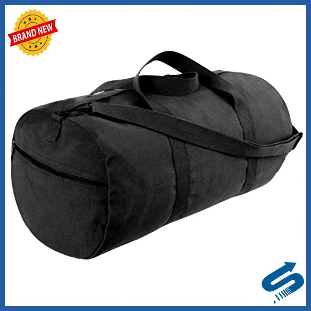 Heavy-Duty Canvas Duffle Bag Rugged Travel Gym Gear Equipment Shoulder Strap